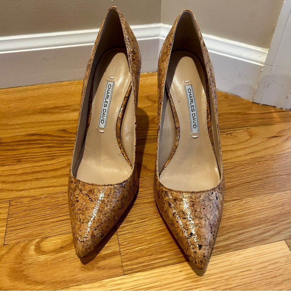 NWOT Cork Charles David Catarina Cork Heels - Picture 3 of 7